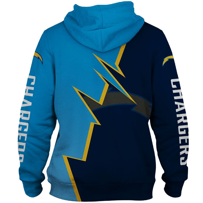 Los Angeles Chargers Zigzag Graphic All Over Print Zip Hoodie Pullover Gift For Fans