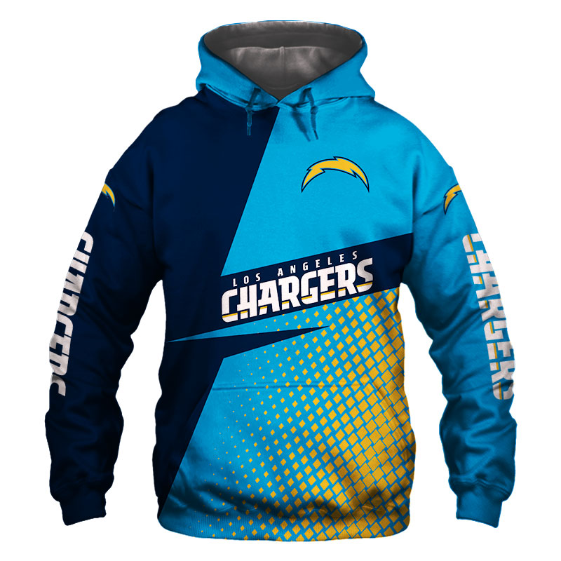 Los Angeles Chargers Zip Hoodie With Hooded Long Sleeve All Over Print For Fan
