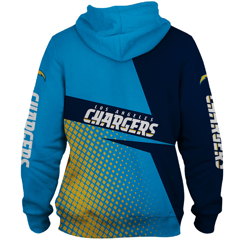 Los Angeles Chargers Zip Hoodie With Hooded Long Sleeve All Over Print For Fan