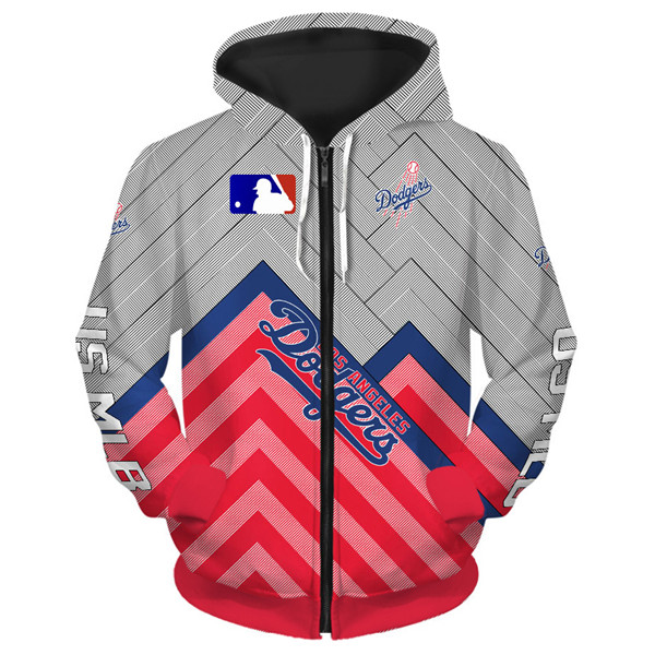 Los Angeles Dodgers Baseball All Over Print 3D Zip Hoodie For Fan