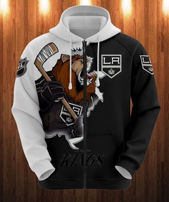 Los Angeles Kings Cartoon Graphic All Over Print Zip Hoodie For Fan