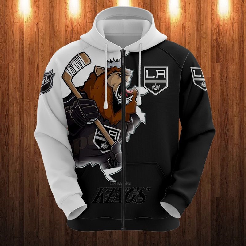 Los Angeles Kings Cartoon Graphic All Over Print Zip Hoodie For Fan