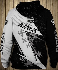 Los Angeles Kings Thunder Design All Over Print 3D Hoodie Pullover For Nhl Fans