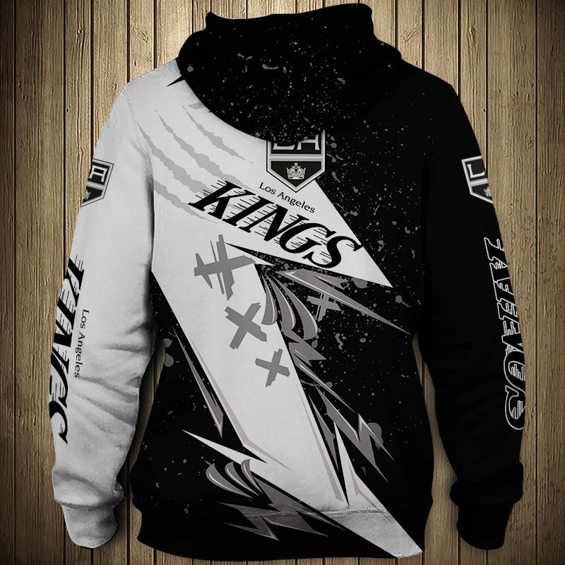 Los Angeles Kings Thunder Design All Over Print 3D Hoodie Pullover For Nhl Fans
