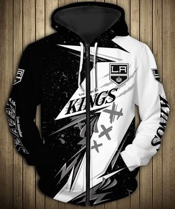 Los Angeles Kings Thunder Design All Over Print 3D Hoodie Pullover For Nhl Fans