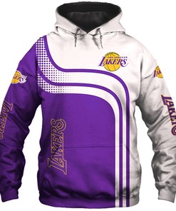 Los Angeles Lakers All Over Print Zip Hoodie For Fans - Gifts For Father'S Day