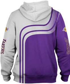 Los Angeles Lakers All Over Print Zip Hoodie For Fans - Gifts For Father'S Day