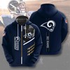 Los Angeles Rams 3D No 1 Hoodie, Show Your Team Spirit
