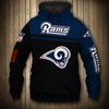Los Angeles Rams 3D Zip Hoodie All Over Print Pullover For Fans