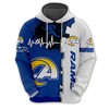 Los Angeles Rams All Over Print Zip Up Hoodie For Nfl Fans - 3D Hoodies For Men