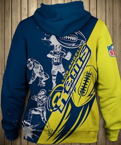 Los Angeles Rams Cartoon Player Cute All Over Print Zip Hoodie Gifts For Fans - Gifts For Father'S Day