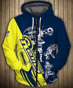 Los Angeles Rams Cartoon Player Cute All Over Print Zip Hoodie Gifts For Fans - Gifts For Father'S Day