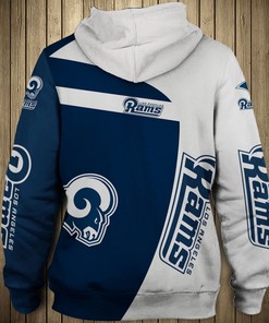 Los Angeles Rams Hooded Long Sleeve 3D All Over Print Hoodie, Perfect Gifts For Fans