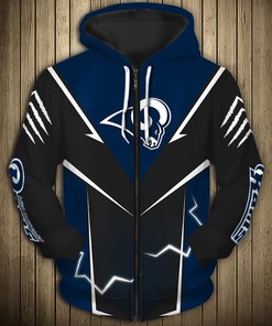 Los Angeles Rams Hoodie Lightning Graphic 3D All Over Print Hoodie, Stand Out In The Crowd