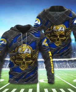 Los Angeles Rams Skull 3D Hoodie - Perfect Gift For Fans