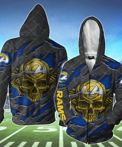 Los Angeles Rams Skull 3D Hoodie - Perfect Gift For Fans