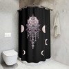 Lotus And Moon Phase Boho Shower Curtain For Celestial Bathroom Decor