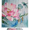 Lotus and Dragonfly Shower Curtain with Waterproof Fabric Bathroom Curtain and Nature Theme Decor 