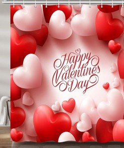 Love Balloons Fabric Shower Curtain For Bathroom