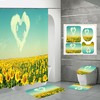 Love Cloud Sunflower Shower Curtain with Bathroom Waterproof Fabric and Loving Themes 
