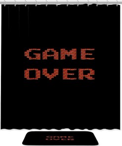 Love Game Over, Waterproof Shower Curtain For Bathroom