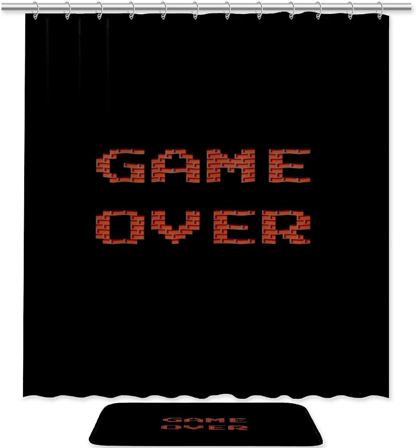 Love Game Over, Waterproof Shower Curtain For Bathroom