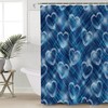 Love Heart Blue Ombre Striped Shower Curtain With Flirty Details For A Romantic Atmosphere