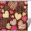 Love Heart Candy Happy Valentine's Day Fabric Shower Curtain for Bathroom Decor
