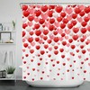 Love Heart Couple Red Shower Curtain for Valentine's Day Bathroom Accessory
