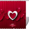 Love Heart Happy Valentine's Day Fabric Shower Curtain for Bathroom Decor