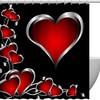 Love Heart Pattern Print Fabric Shower Curtain for Cutesy Valentine's Day Bathroom Decor