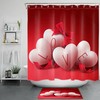 Love Heart Shaped Balloons Shower Curtain for Bathroom Decor on Valentine's Day