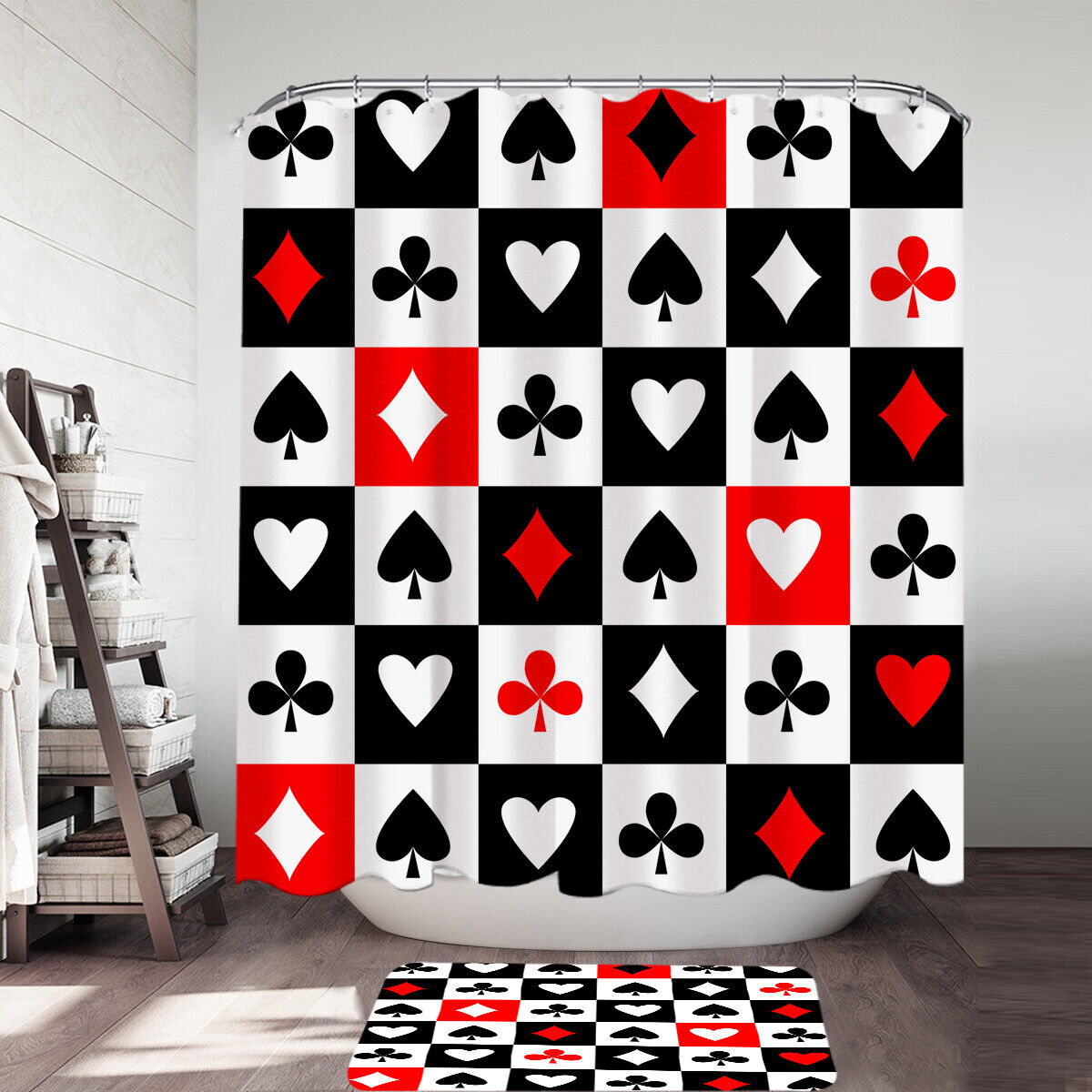 Love Heart Shower Curtain For Romantic Bathroom Theme