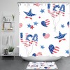 Love Heart USA Balloon Independence Day Shower Curtain with Patriotic Bathroom Decor and American Flag 