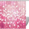 Love Heart Wedding Gift Print Fabric Shower Curtain for Romantic Bathroom Decor