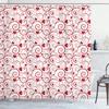 Love Hearts And Swirls Ornamental Shower Curtain With Classical Gardens And Romantic Happiness