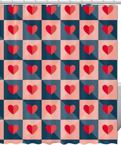Love Hearts Pattern Shower Curtain with Unique Design