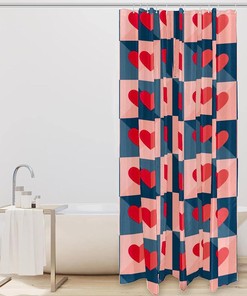 Love Hearts Pattern Shower Curtain with Unique Design