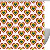 Love Hearts Rainbow Design Fabric Shower Curtain for Bathroom Decor