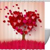 Love Hearts Tree Waterproof Shower Curtain for Bathroom Decor on Valentine's Day
