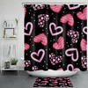 Love Hearts Valentine'S Day Shower Curtain For Romantic Bathroom Decor