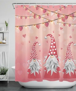Love Is In The Air With This Flowers Hearts Love Valentine'S Day Gnomes Shower Curtain