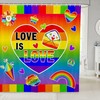 Love Rainbow Shower Curtain for Kids and Adults, Gradient Watercolor Graffiti Design