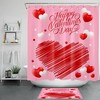 Love Red White Heart Happy Valentine'S Day Shower Curtain For Romantic Bathroom Decor