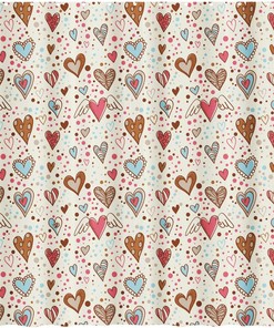 Love Seashell Print Shower Curtain - Valentines Day Decor