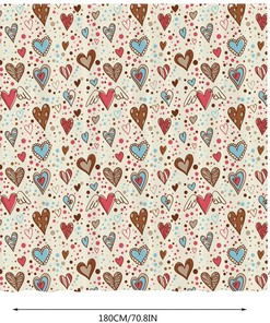 Love Seashell Print Shower Curtain - Valentines Day Decor