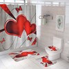 Love Shower Curtain Bathroom with Multiple Loving Themes, Fabric Durable and Water Resistant Design 