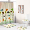 Love Shower Curtain Brush Drawing Heart Sign Print for Bathroom, Fabric Durable and Water Resistant Design 