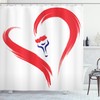 Love Shower Curtain Cute Red Simple Heart Icon Print for Bathroom, Fabric Durable and Water Resistant Design 