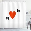Love Shower Curtain Quote Affection Romance Print for Bathroom, Fabric Durable and Water Resistant Design 